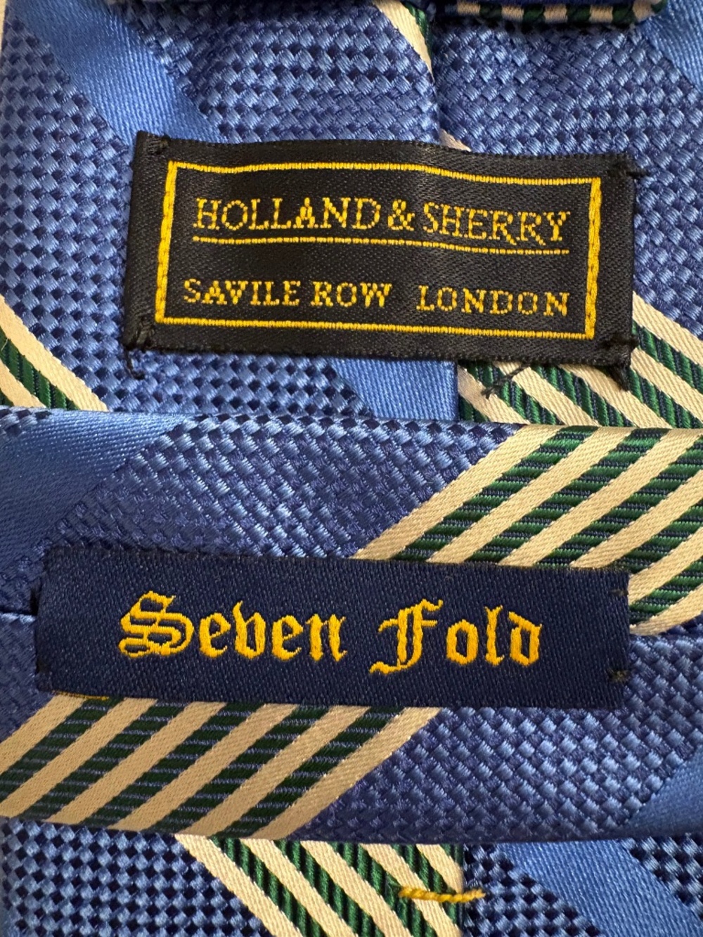 Holland & Sherry Savile Row Seven-Fold Silk Striped Tie USA